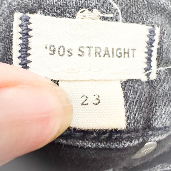 Madewell '90s Straight Black Wash Zip Fly Denim Jeans Size 23 - Picture 6 of 8
